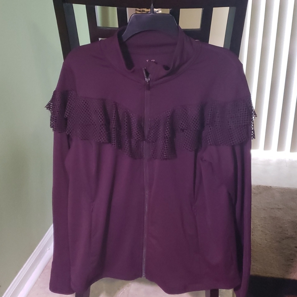 Livi Active Purple Ruffle Accent Active Jacket